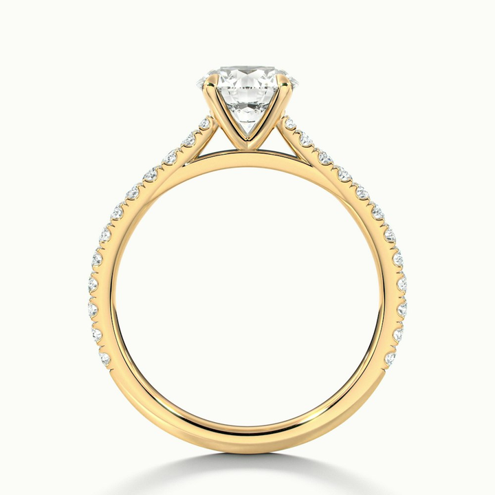 Zola 1.5 Carat Round Solitaire Scallop Lab Grown Engagement Ring in 10k Yellow Gold