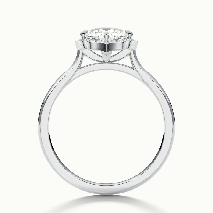 Nyla 2.5 Carat Round Halo Lab Grown Engagement Ring in Platinum