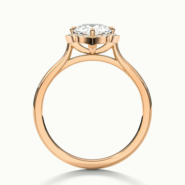 Nyla 3.5 Carat Round Halo Lab Grown Engagement Ring in 14k Rose Gold
