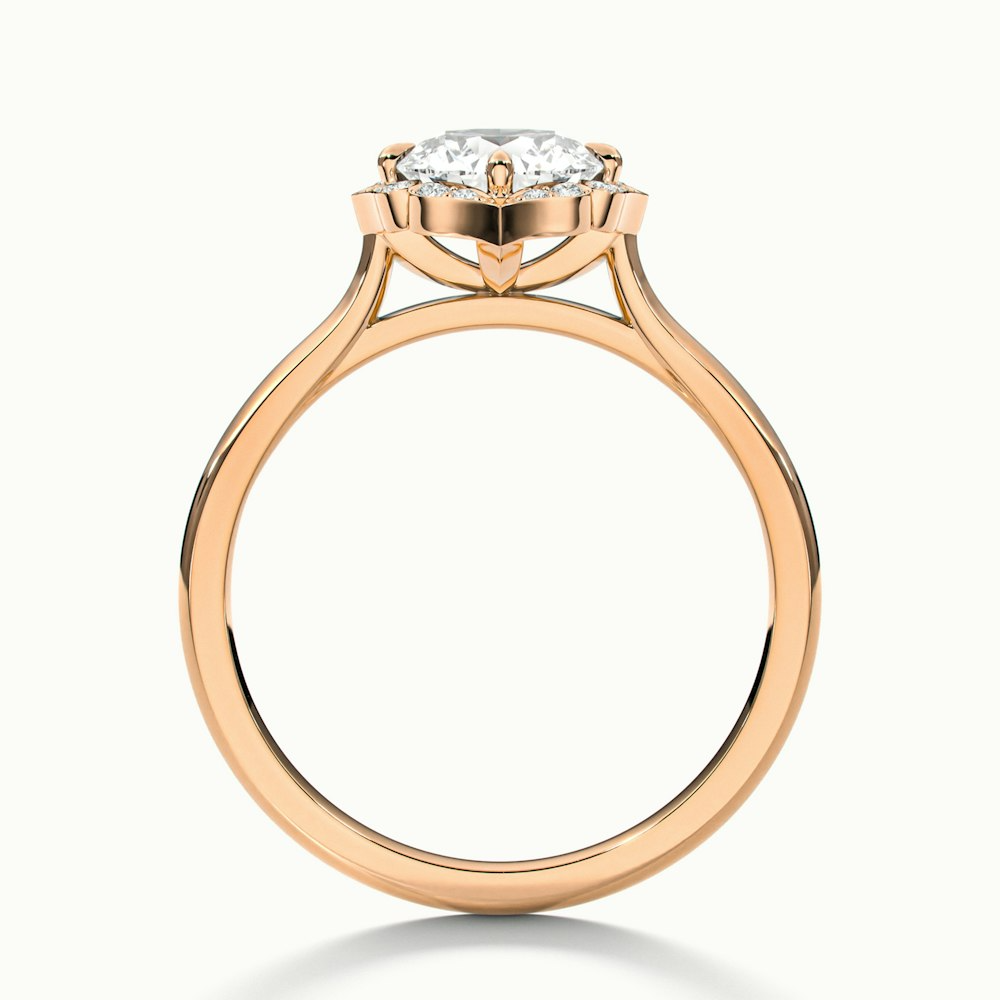 Ruby 4.5 Carat Round Halo Moissanite Diamond Ring in 10k Rose Gold