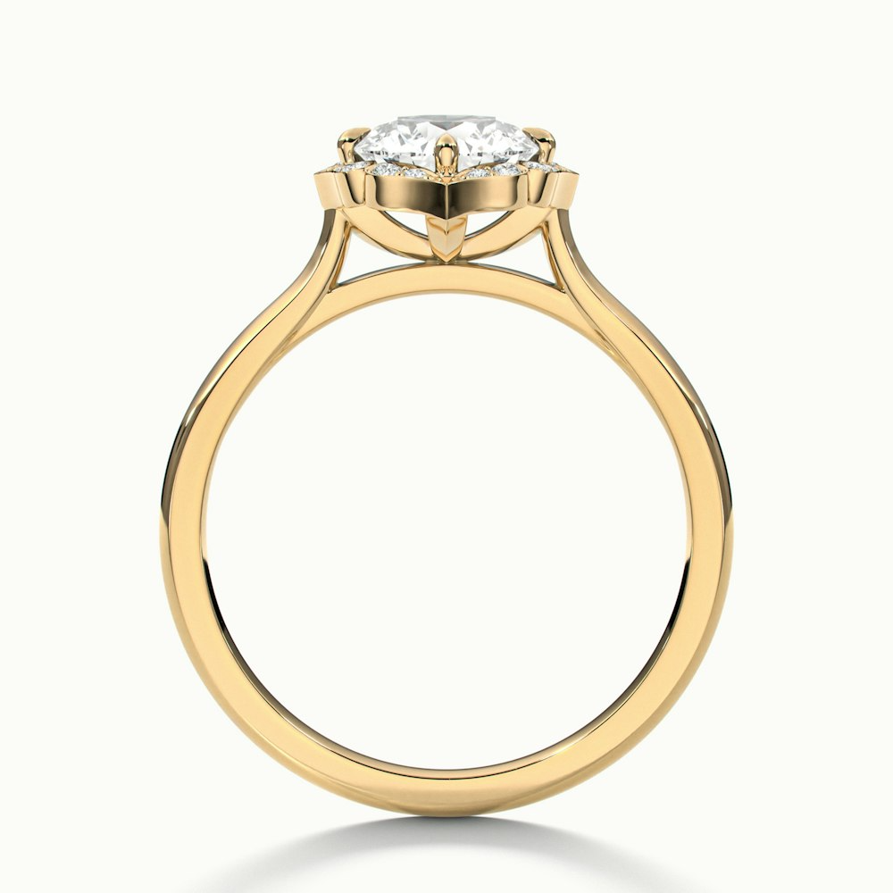 Nyla 3 Carat Round Halo Lab Grown Engagement Ring in 14k Yellow Gold