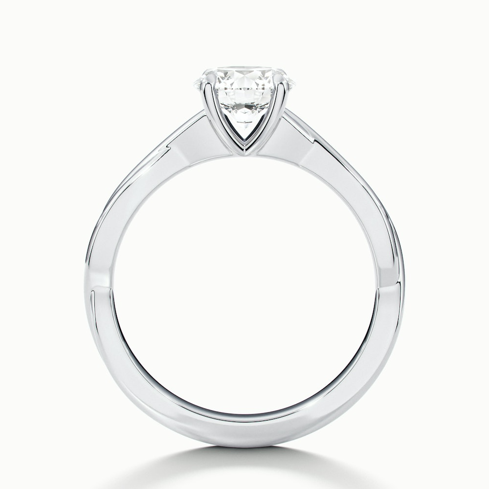 Lucy 1 Carat Round Solitaire Moissanite Diamond Ring in Platinum