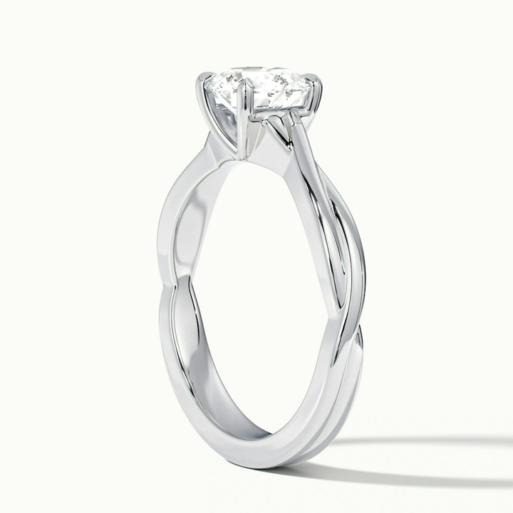 Zoya 4 Carat Round Solitaire Lab Grown Engagement Ring in 10k White Gold