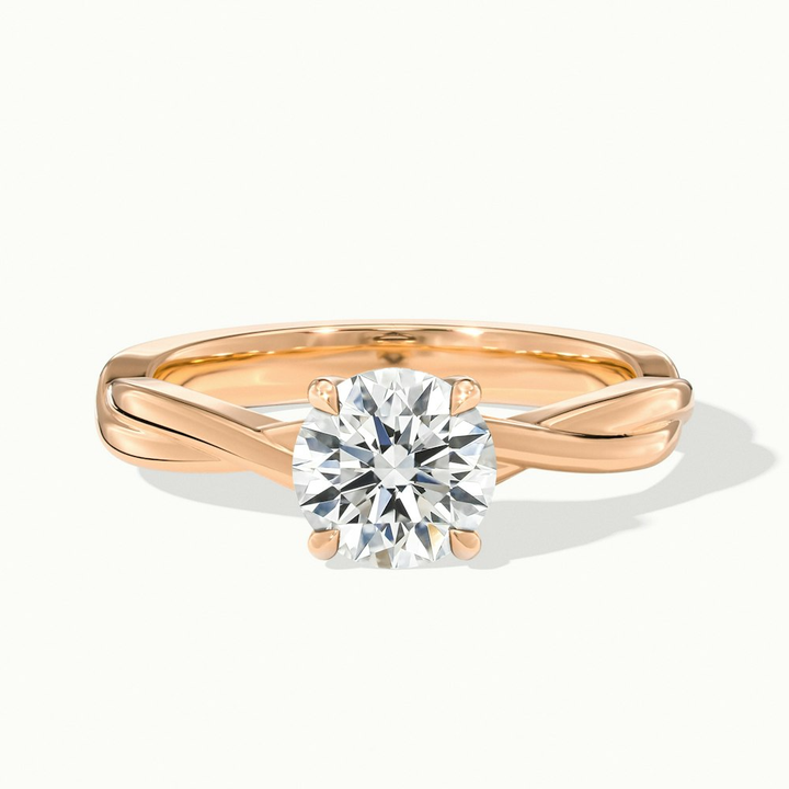 Zoya 2 Carat Round Solitaire Lab Grown Engagement Ring in 10k Rose Gold