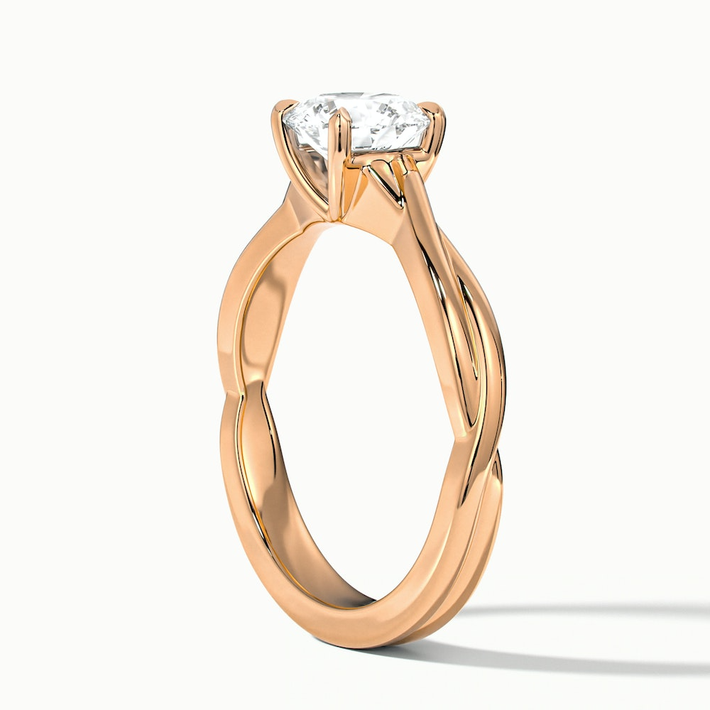 Lucy 1 Carat Round Solitaire Moissanite Diamond Ring in 10k Rose Gold