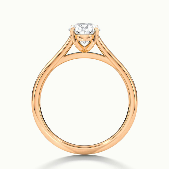 Rose 2 Carat Oval Solitaire Lab Grown Engagement Ring in 10k Rose Gold