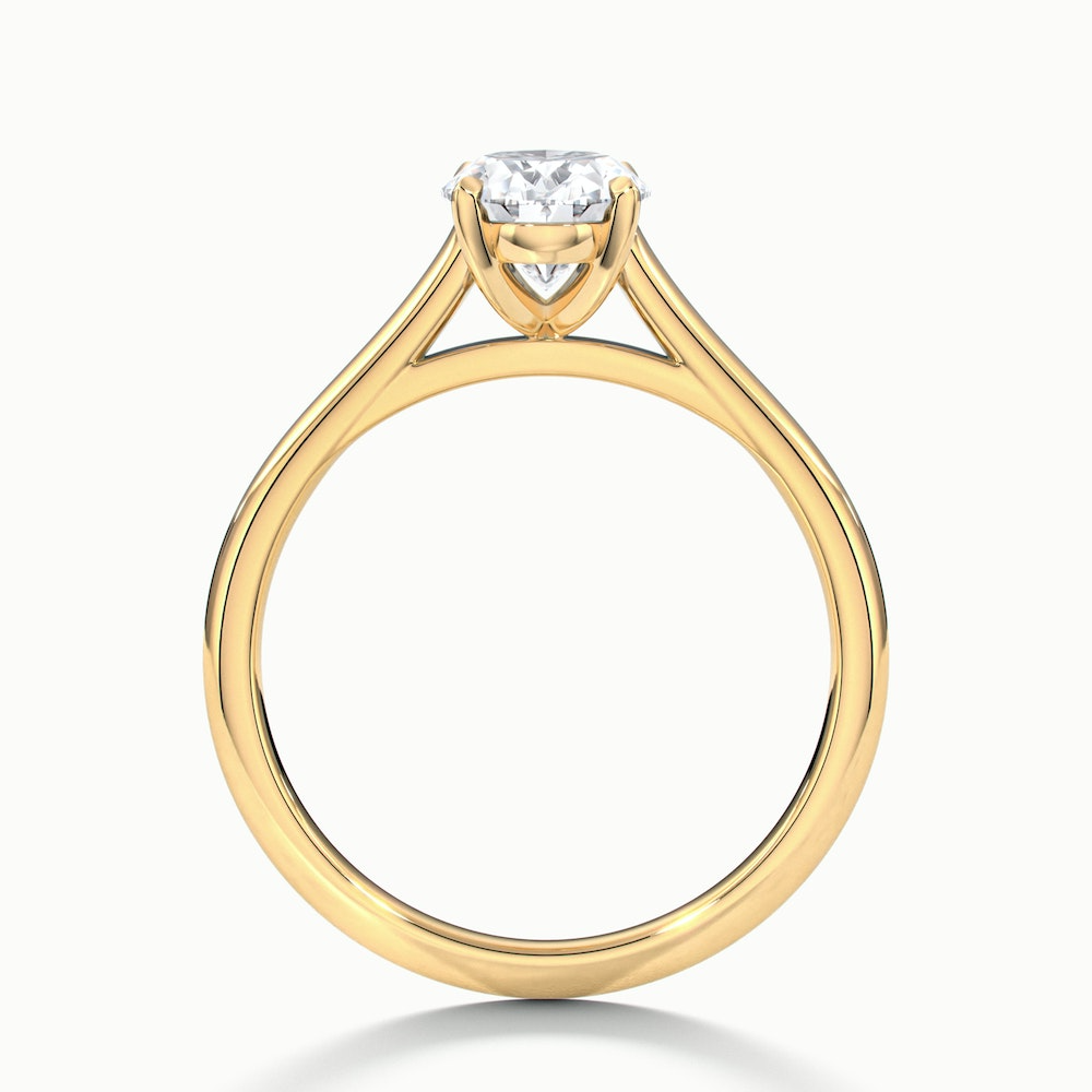Rose 1.5 Carat Oval Solitaire Lab Grown Engagement Ring in 10k Yellow Gold