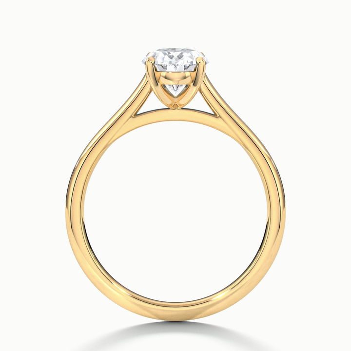 Rose 1.5 Carat Oval Solitaire Lab Grown Engagement Ring in 10k Yellow Gold
