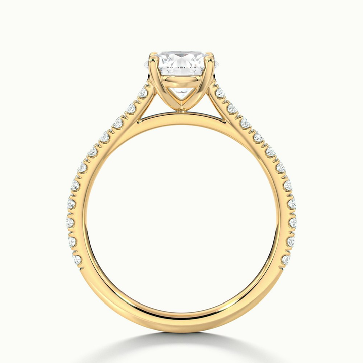 Riva 1 Carat Round Solitaire Scallop Lab Grown Engagement Ring in 10k Yellow Gold