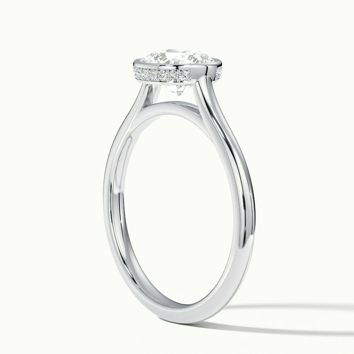 Anya 1 Carat Round Solitaire Lab Grown Engagement Ring Hidden Halo in 14k White Gold