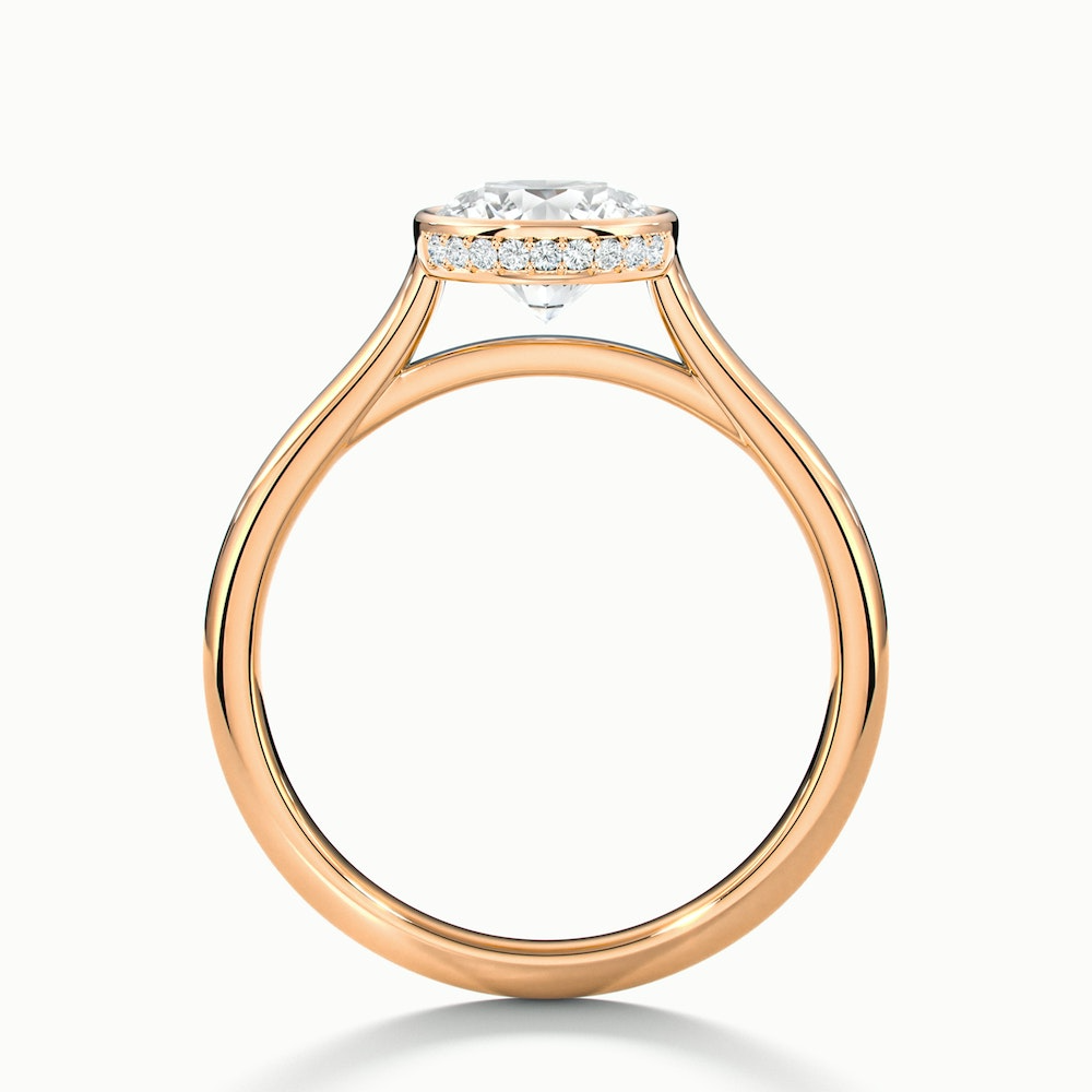 Angel 2 Carat Round Bezel Set Moissanite Diamond Ring in 10k Rose Gold