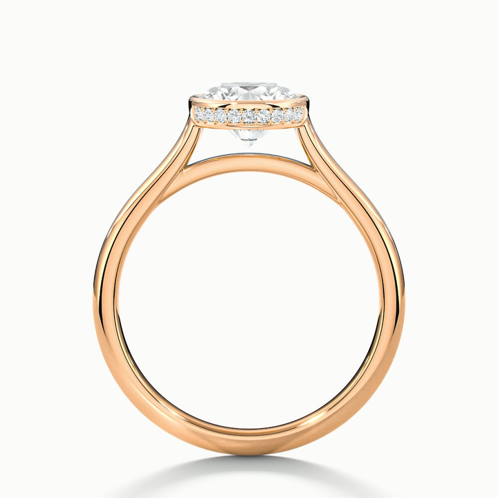 Anya 4 Carat Round Solitaire Lab Grown Engagement Ring Hidden Halo in 14k Rose Gold