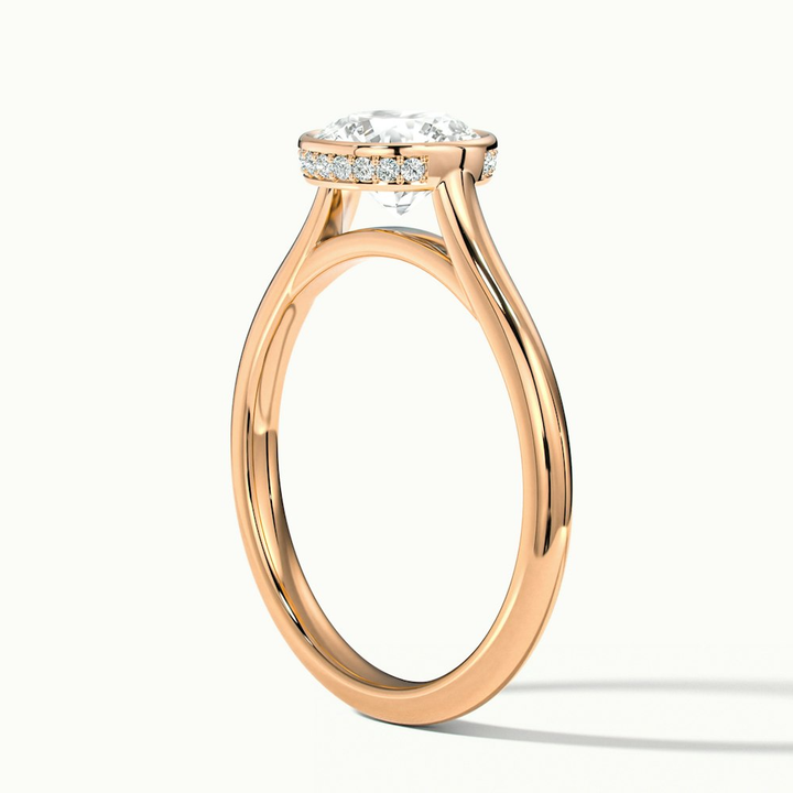 Anya 1 Carat Round Solitaire Lab Grown Engagement Ring Hidden Halo in 10k Rose Gold