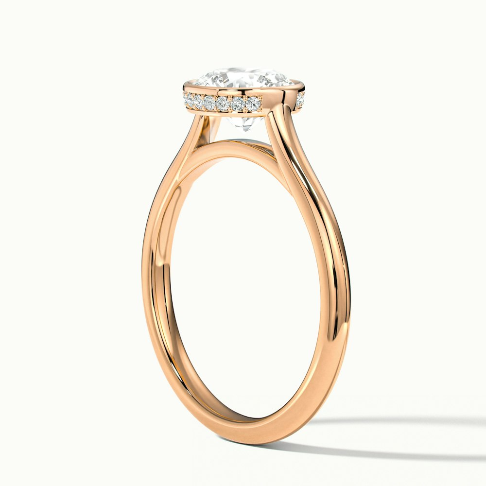 Anya 4 Carat Round Solitaire Lab Grown Engagement Ring Hidden Halo in 14k Rose Gold