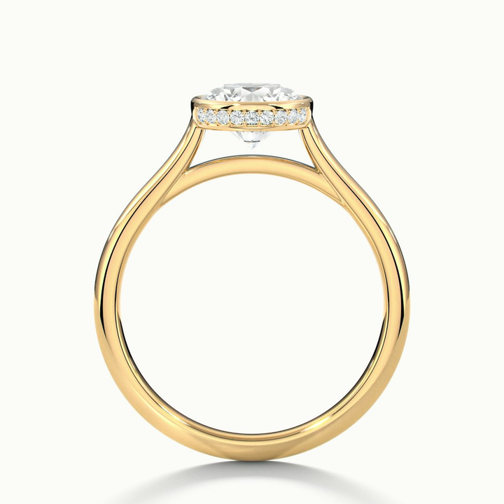Angel 1 Carat Round Bezel Set Moissanite Diamond Ring in 10k Yellow Gold