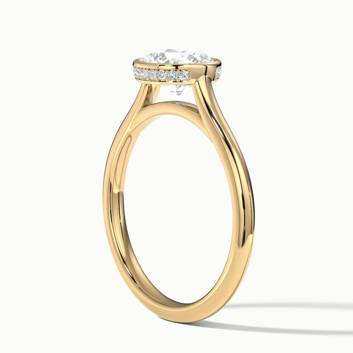 Anya 5 Carat Round Solitaire Lab Grown Engagement Ring Hidden Halo in 14k Yellow Gold