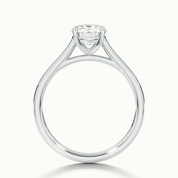 Lena 1 Carat Round Cut Solitaire Lab Grown Engagement Ring in 14k White Gold