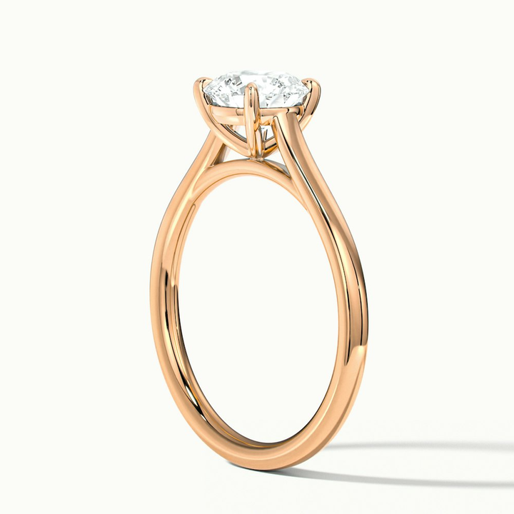 Lena 5 Carat Round Cut Solitaire Lab Grown Engagement Ring in 18k Rose Gold