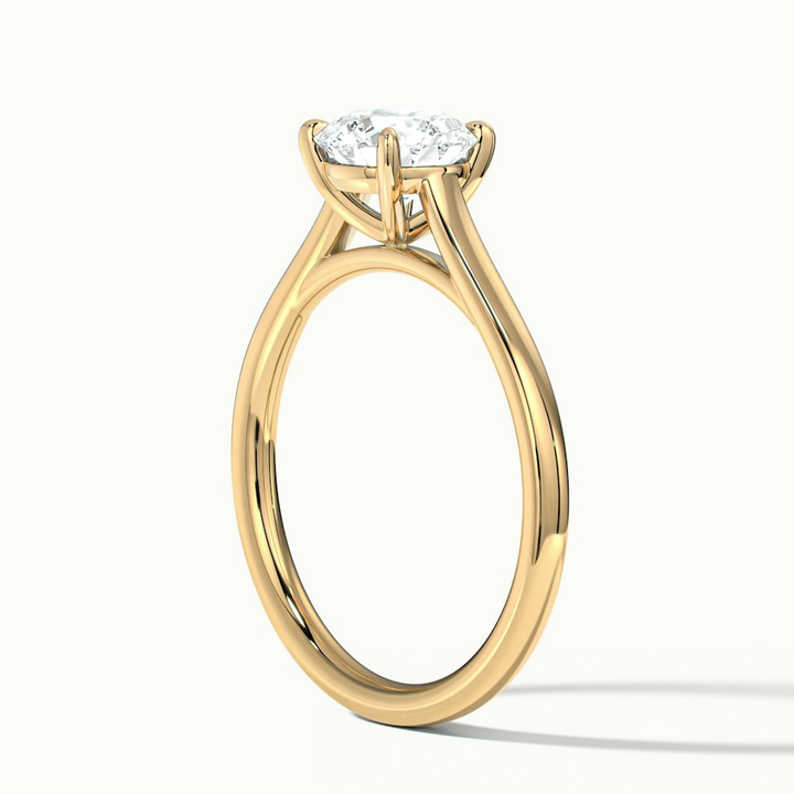 Anaya 1 Carat Round Cut Solitaire Moissanite Diamond Ring in 10k Yellow Gold
