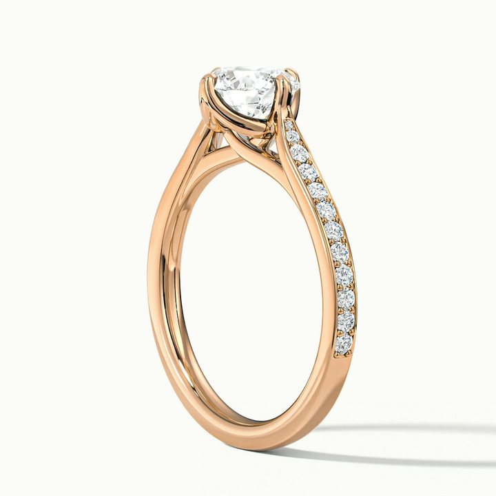 Anna 5 Carat Round Solitaire Pave Lab Grown Engagement Ring in 18k Rose Gold