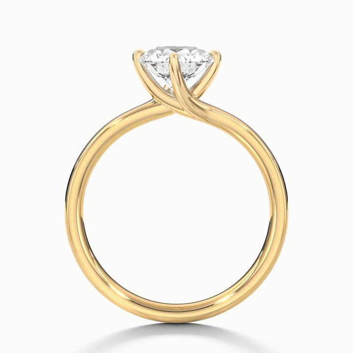 Alia 5 Carat Round Solitaire Lab Grown Engagement Ring in 14k Yellow Gold