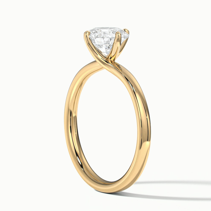 Alia 5 Carat Round Solitaire Lab Grown Engagement Ring in 14k Yellow Gold