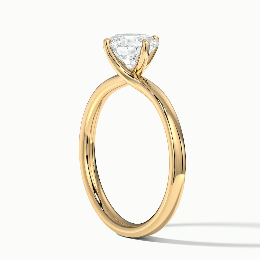 Daisy 1 Carat Round Solitaire Moissanite Diamond Ring in 10k Yellow Gold