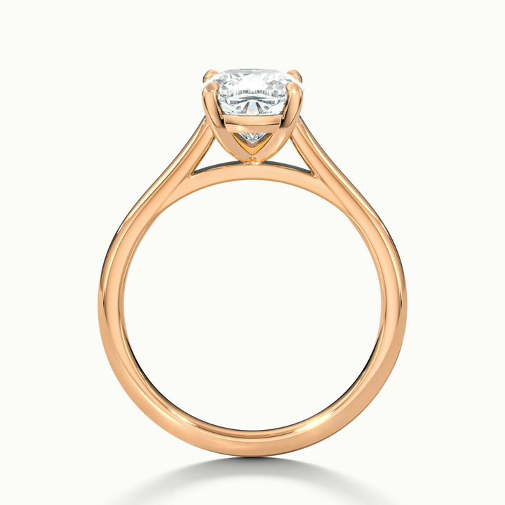Aisha 2 Carat Cushion Cut Solitaire Moissanite Diamond Ring in 10k Rose Gold