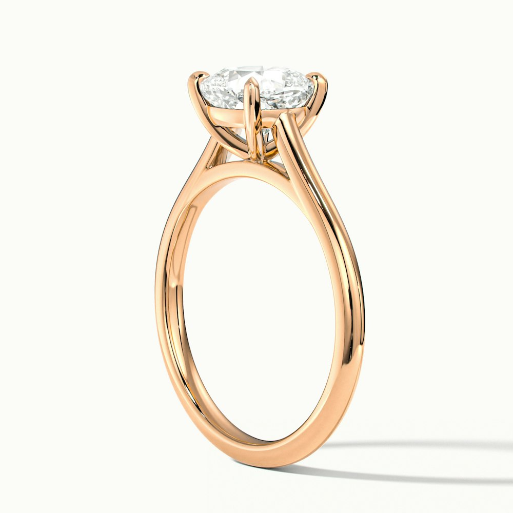 Aisha 3.5 Carat Cushion Cut Solitaire Moissanite Diamond Ring in 10k Rose Gold