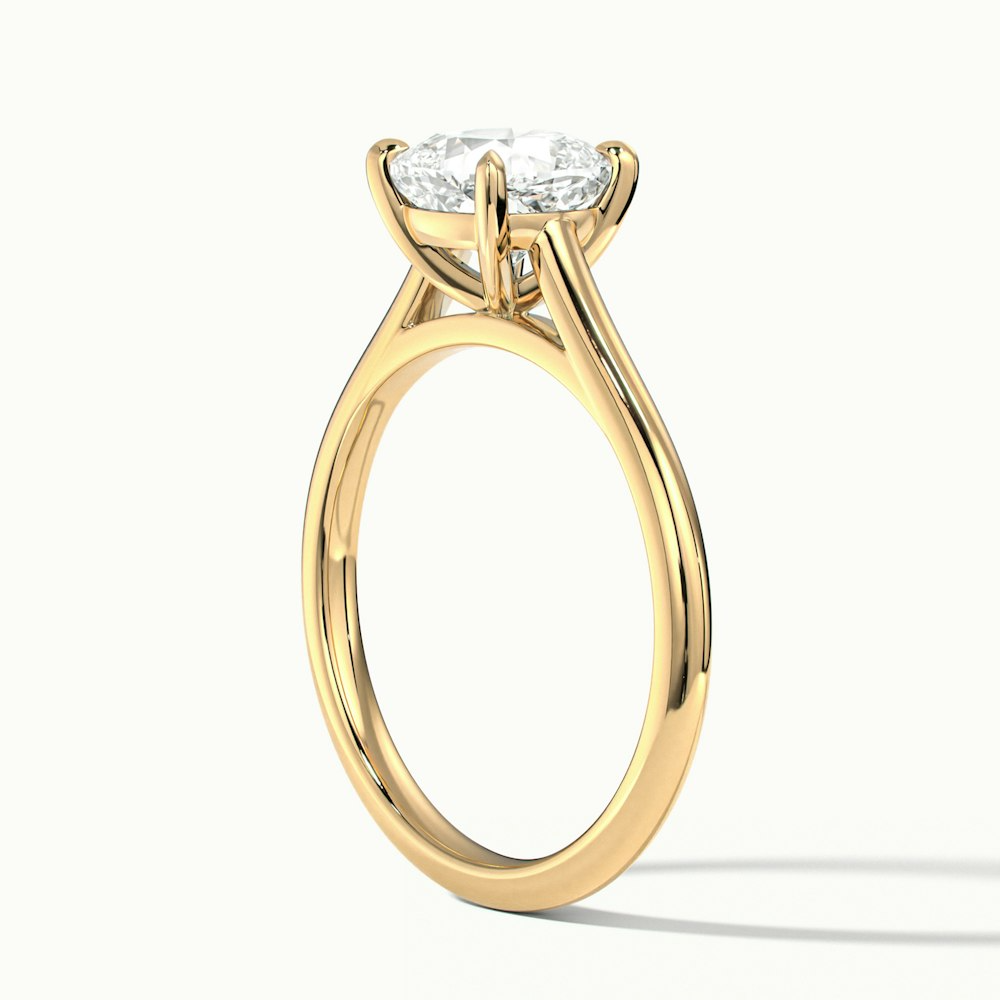Aisha 5 Carat Cushion Cut Solitaire Moissanite Diamond Ring in 14k Yellow Gold