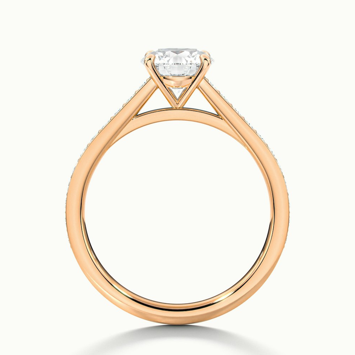 Nyra 2 Carat Round Cut Solitaire Pave Lab Grown Engagement Ring in 10k Rose Gold