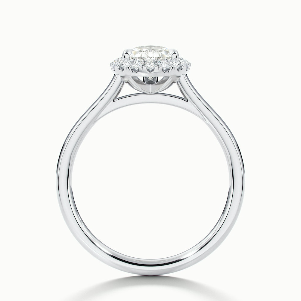 Aura 3 Carat Pear Halo Lab Grown Engagement Ring in 10k White Gold