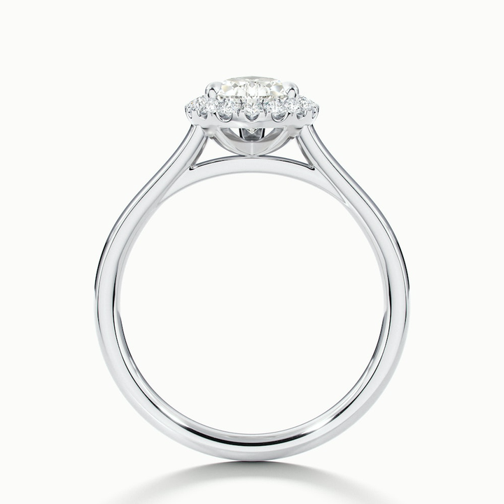 Aura 4 Carat Pear Halo Lab Grown Engagement Ring in 10k White Gold