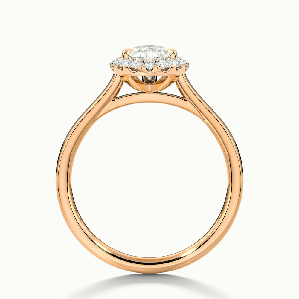 Aura 3.5 Carat Pear Halo Lab Grown Engagement Ring in 10k Rose Gold