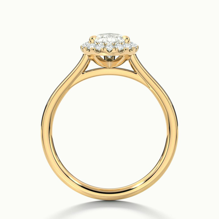 Arya 5 Carat Pear Halo Moissanite Diamond Ring in 14k Yellow Gold