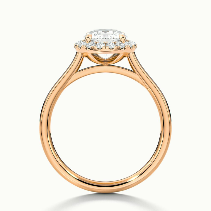 Bela 1 Carat Round Halo Pave Lab Grown Engagement Ring in 10k Rose Gold