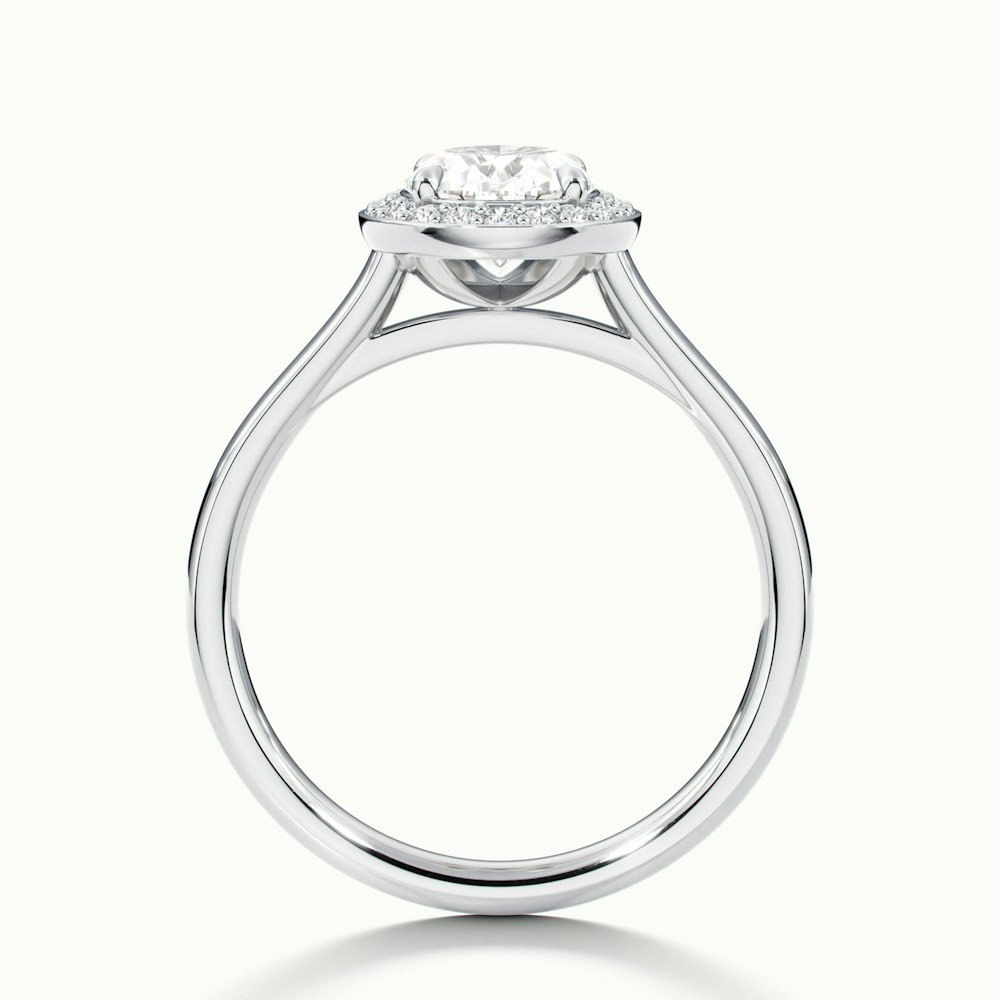Carol 3 Carat Oval Cut Halo Lab Grown Engagement Ring in 10k White Gold