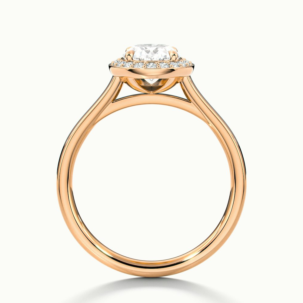 Carol 3 Carat Oval Cut Halo Lab Grown Engagement Ring in 18k Rose Gold