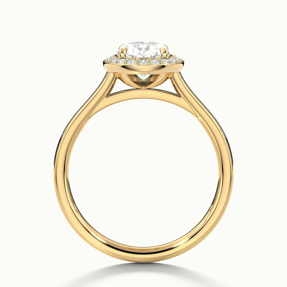 Carol 1.5 Carat Oval Cut Halo Lab Grown Engagement Ring in 10k Yellow Gold