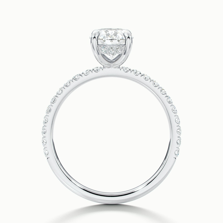 Chase 3 Carat Oval Hidden Halo Lab Grown Engagement Ring in 10k White Gold