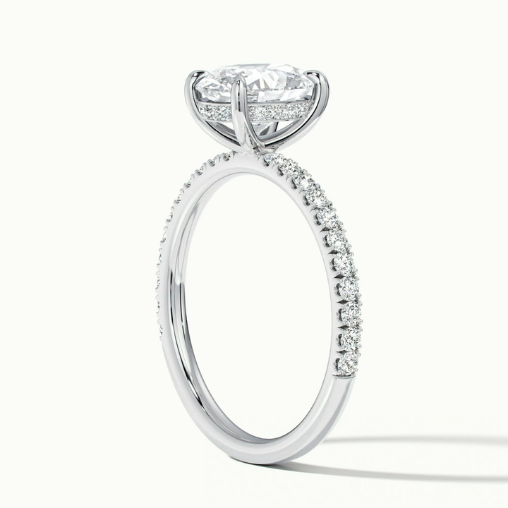 Chase 3 Carat Oval Hidden Halo Lab Grown Engagement Ring in 10k White Gold