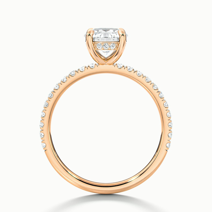 Nora 2 Carat Round Hidden Halo Scallop Moissanite Diamond Ring in 10k Rose Gold