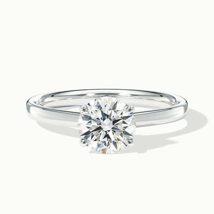 April 5 Carat Round Solitaire Moissanite Diamond Ring in Platinum