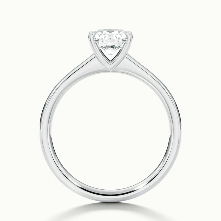 April 5 Carat Round Solitaire Moissanite Diamond Ring in Platinum
