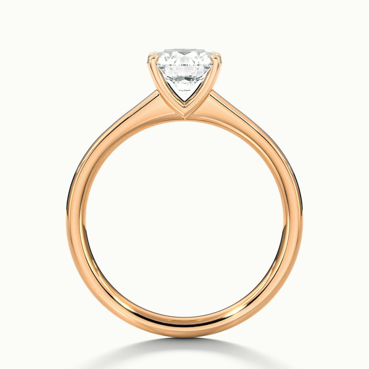 April 3 Carat Round Solitaire Moissanite Diamond Ring in 18k Rose Gold