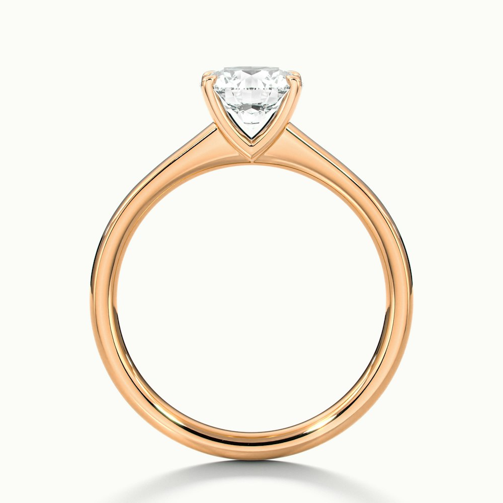 April 1 Carat Round Solitaire Moissanite Diamond Ring in 10k Rose Gold