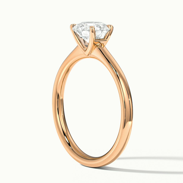April 2 Carat Round Solitaire Moissanite Diamond Ring in 10k Rose Gold