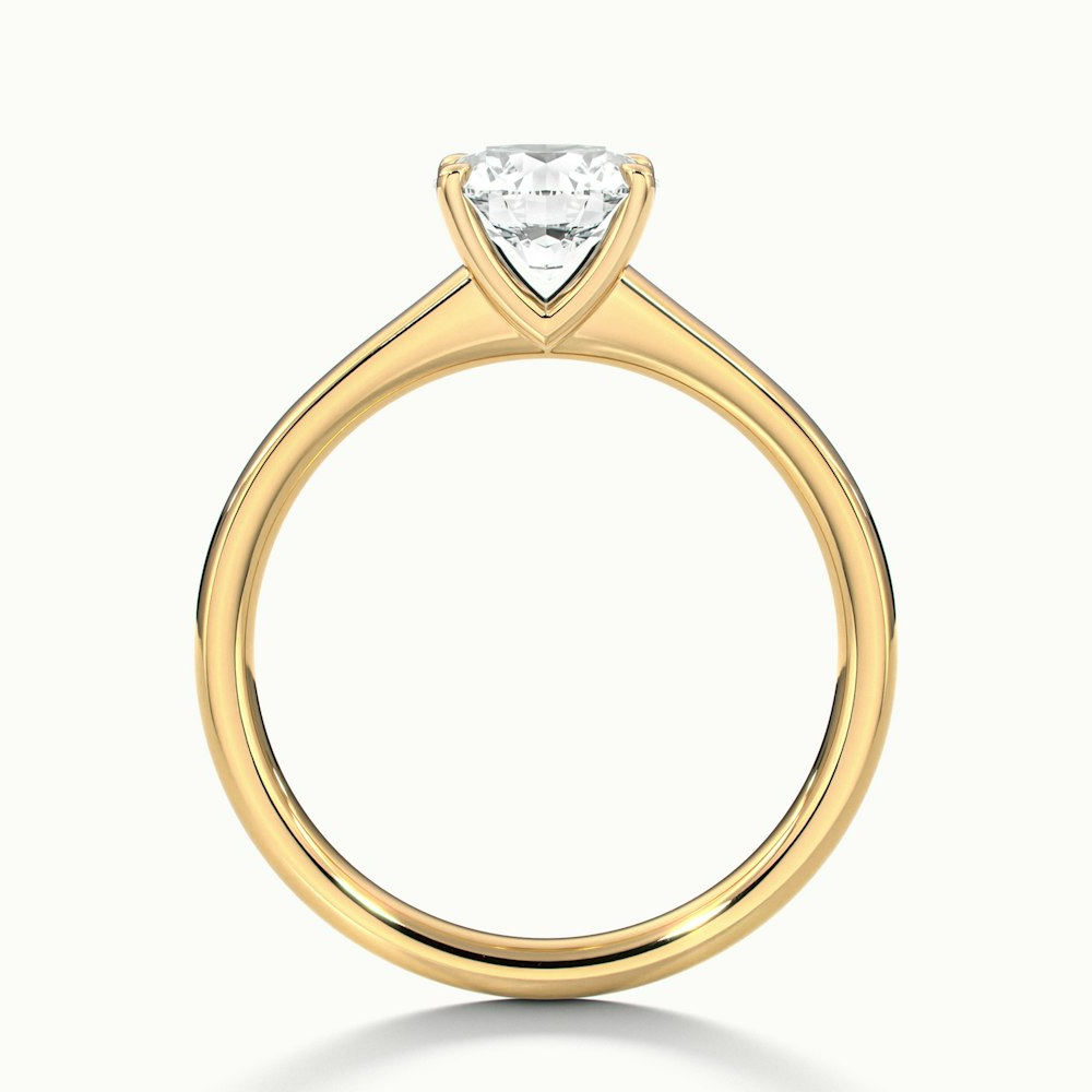 April 5 Carat Round Solitaire Moissanite Diamond Ring in 14k Yellow Gold