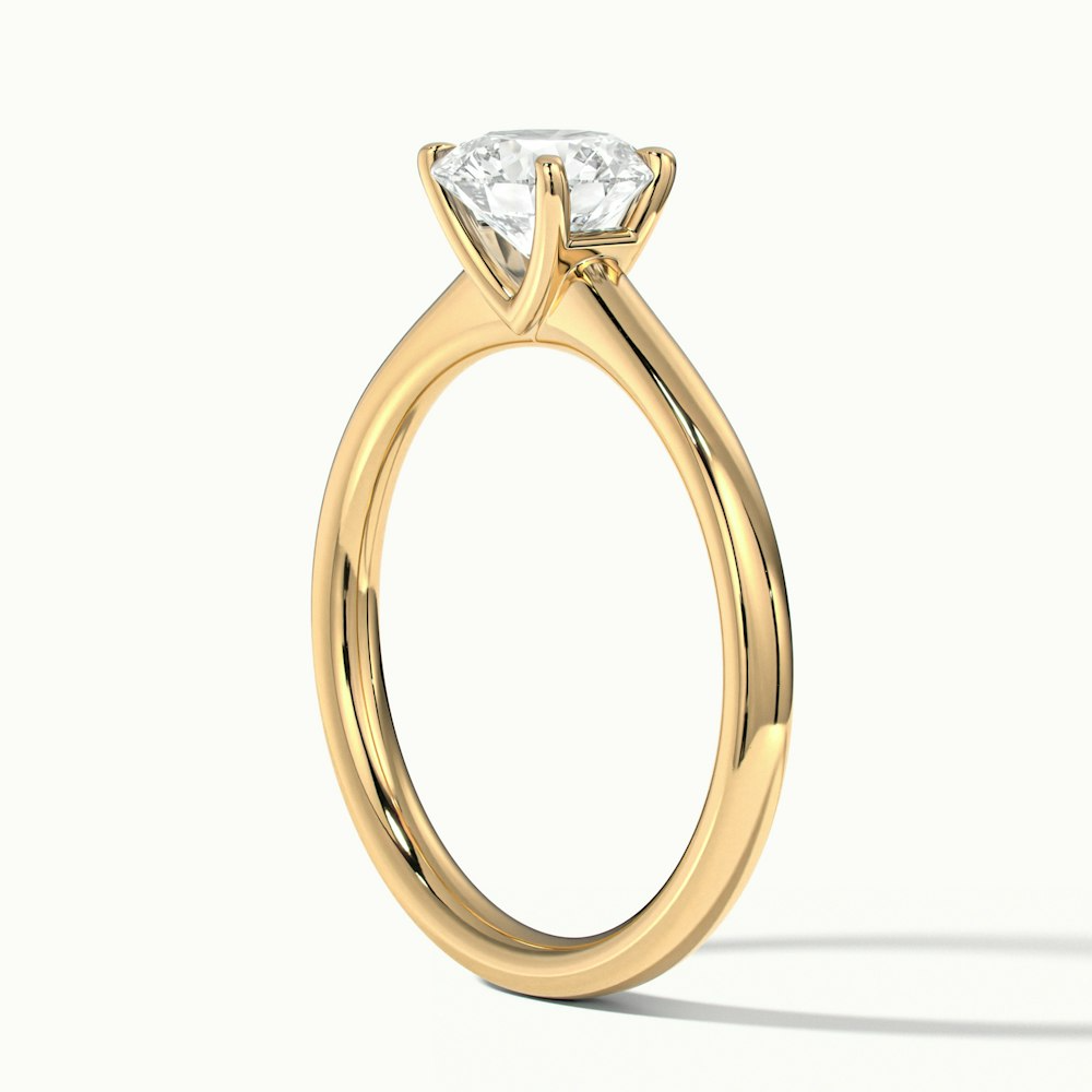 Ada 3 Carat Round Solitaire Lab Grown Engagement Ring in 10k Yellow Gold