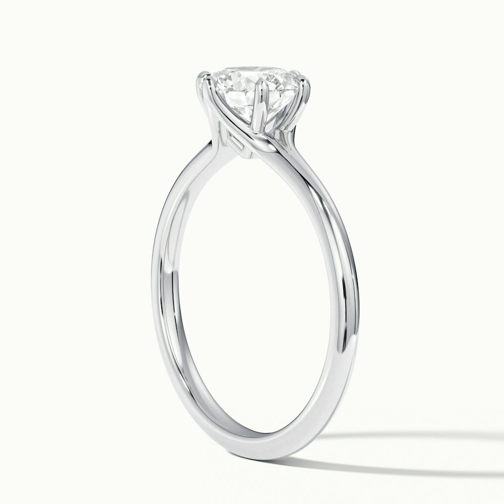 Gina 1 Carat Round Solitaire Lab Grown Engagement Ring in 14k White Gold